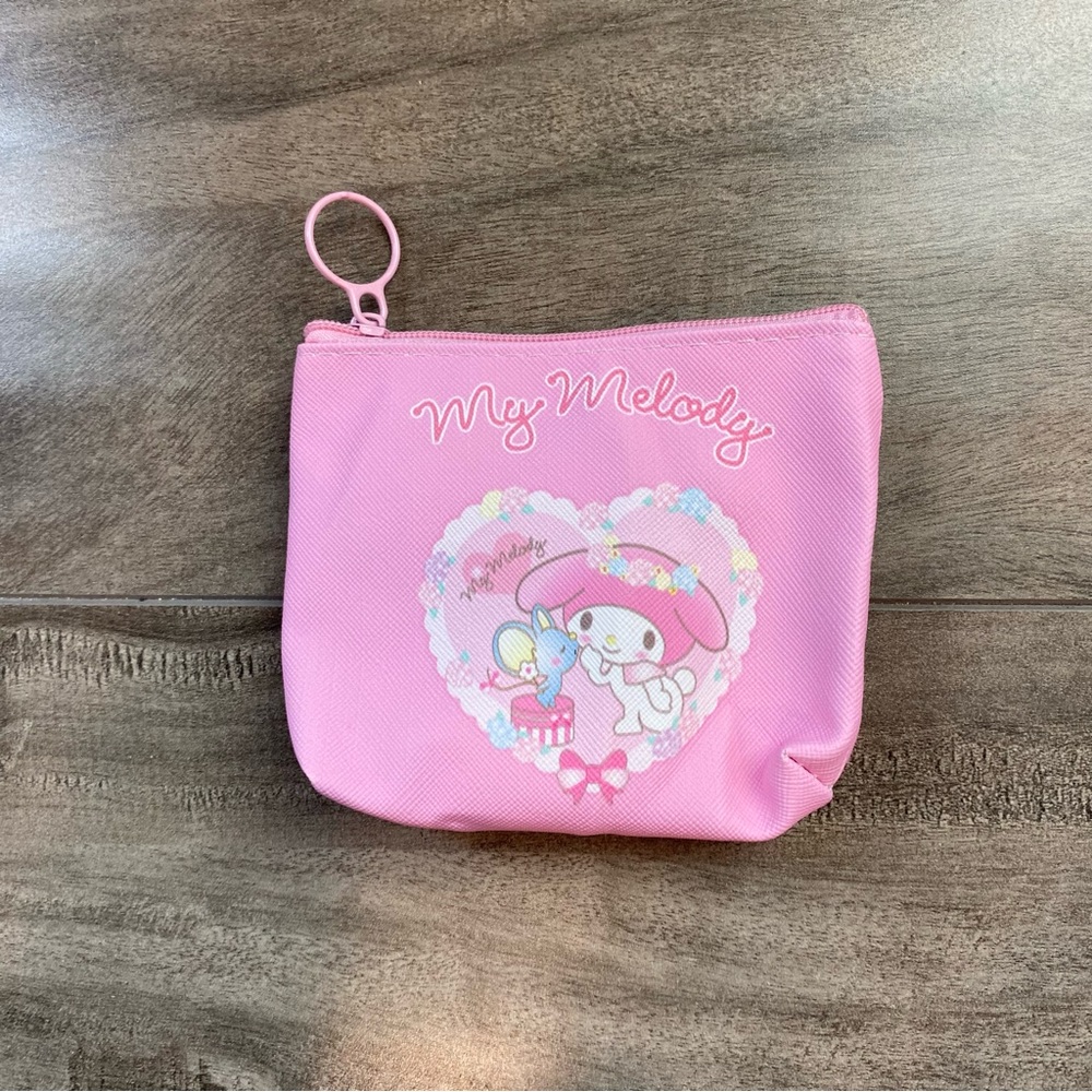 NEW My Melody Print Mini Zippered Pouch Coin Purse